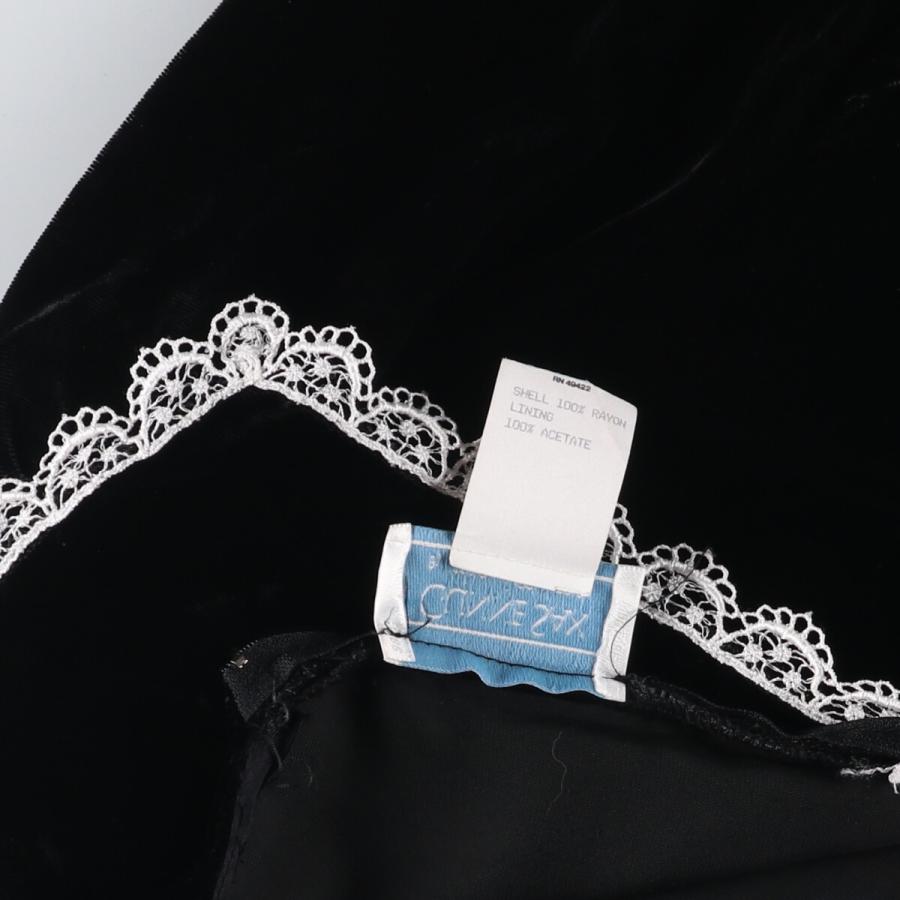 古着 80年代 ガンネサックス GUNNE SAX ハーフ丈 ベロア 長袖 フレア ワンピース USA製 レディースXS相当 ヴィンテージ /evb030353_3