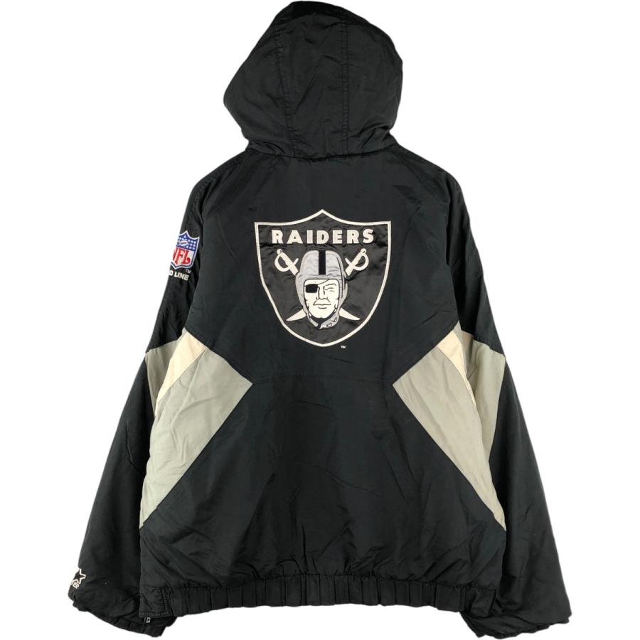 古着 90年代 スターター Starter PRO LINE NFL LAS VEGAS RAIDERS ラスベガスレイダース バックロゴ 中綿パーカー パファージャケット アノラックパーカー メンズXL相当 ヴィンテージ/evb030633 STARTER（スターター） 古着 90年代 PRO LINE NFL ラスベガス