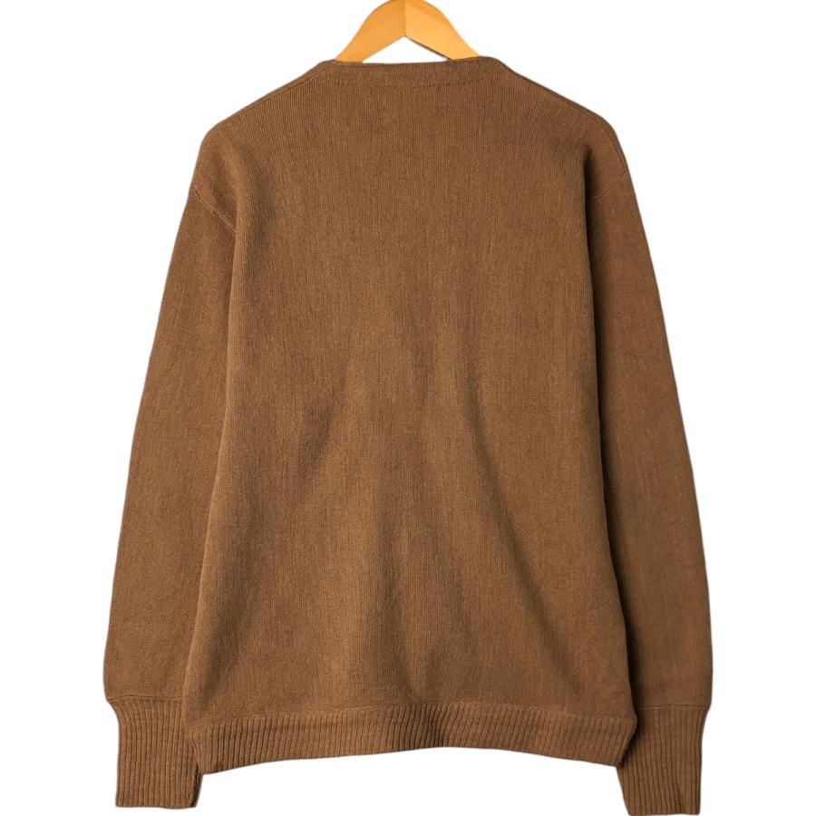 90s スペイン製総柄ニットカーディガン アルパカ混 フェイクスエード切替 古着 90s スペイン製総柄ニットカーディガン アルパカ混 フェイクスエード