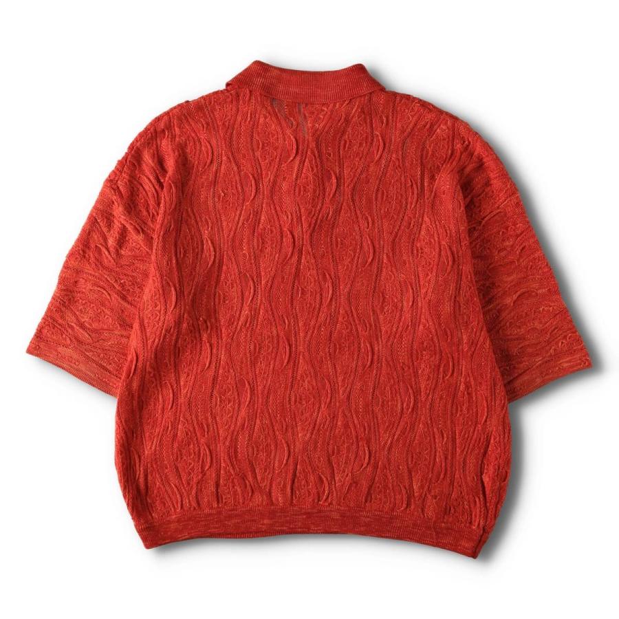 coogiハーフボタンニット COOGI(クージー) / ハーフボタン3Dニットセーター/XL/コットン/レッド