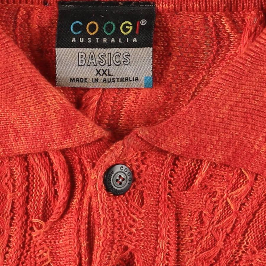 古着 クージー COOGI BASICS 総柄 五分丈 襟付き 3Dニット ハーフ 