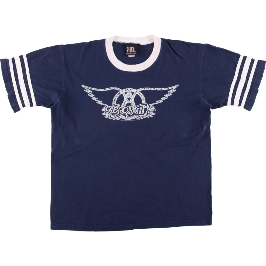 AEROSMITH ビンテージTシャツ(giant製) 中古・古着通販】giant (ジャイアント) プリントTシャツ ブラック