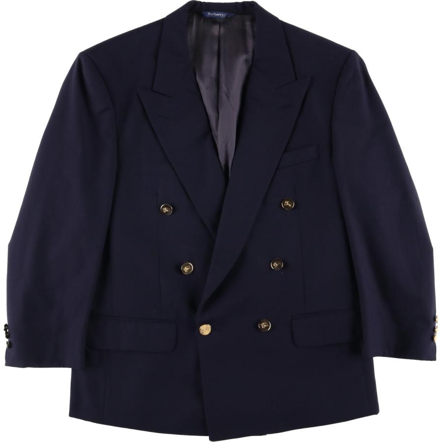 BURBERRYスーツセットアップ ダークブルー ダブルブレストジャケット ダブルブレストジャケット／ウォッシャブル／ストレッチ