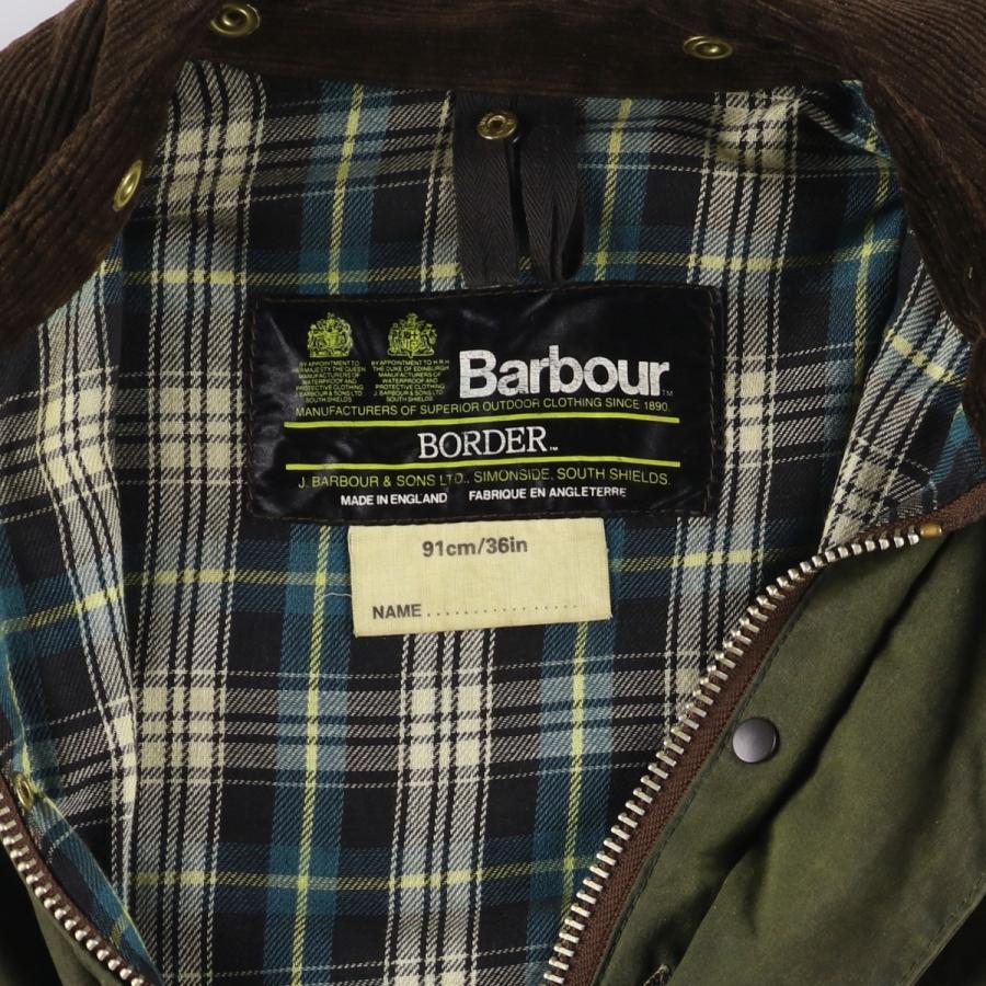 古着 80年代 バブアー Barbour BORDER ボーダー 2ワラント ワックス