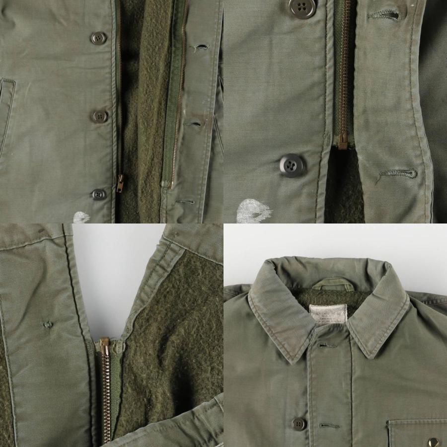 古着 80年代 米軍実品 A-2 ミリタリー デッキジャケット USA製 LARGE