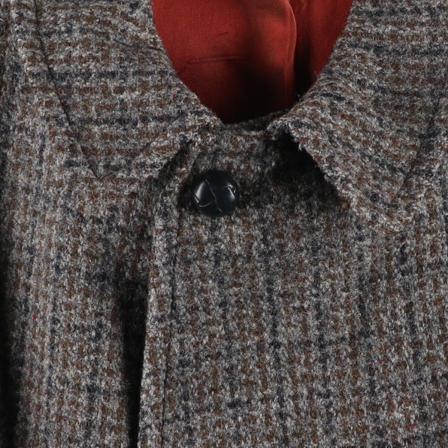 HARRIS TWEED（ハリスツイード） 古着 チェック柄 ウールロングコート