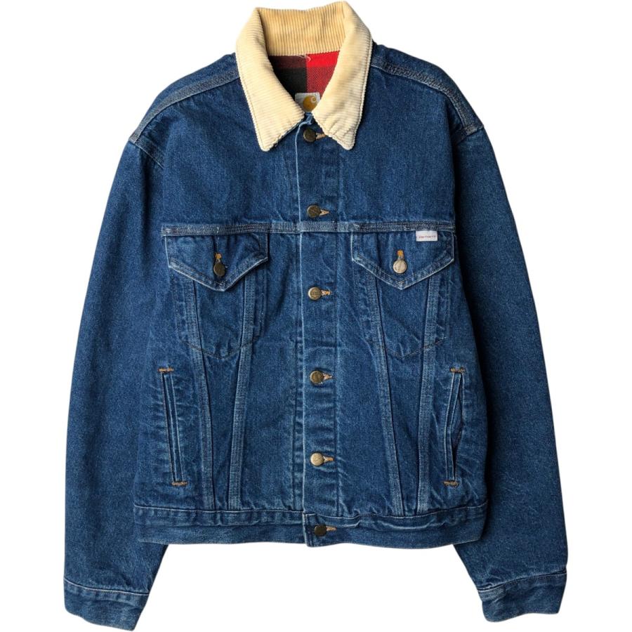 Carhartt カーハート デニムジャケット M ジップ ロゴパッチ 古着 Carhartt（カーハート） 古着 デニムジャケット Gジャン メンズM相当