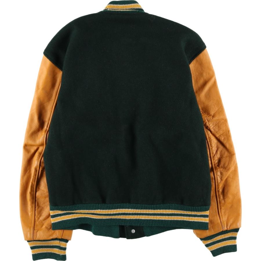 古着 60年代 バトウィン BUTWIN 袖革ウールボタンスタジャン バー