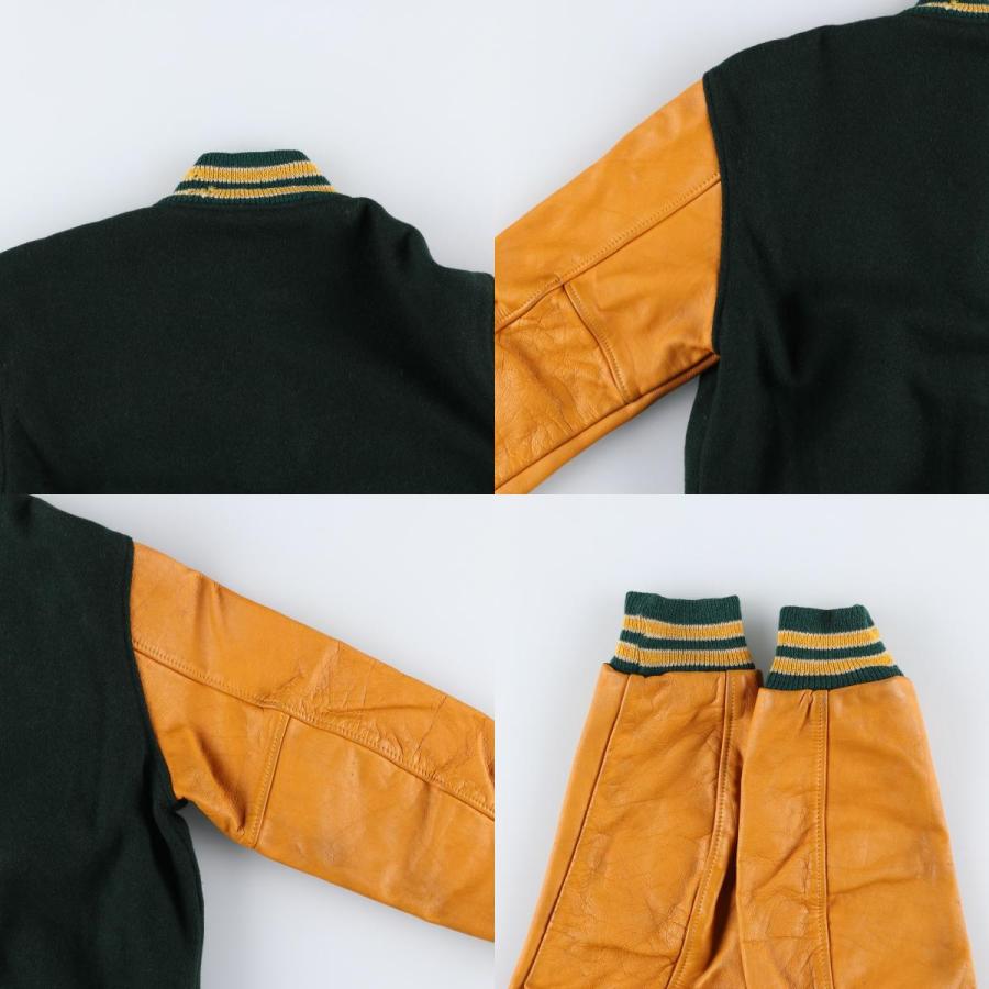 60s ヴィンテージ MAPLEコート型 フード付 ボタンスタジャン USA製 古着 60年代 バトウィン BUTWIN 袖革ウールボタンスタジャン バー