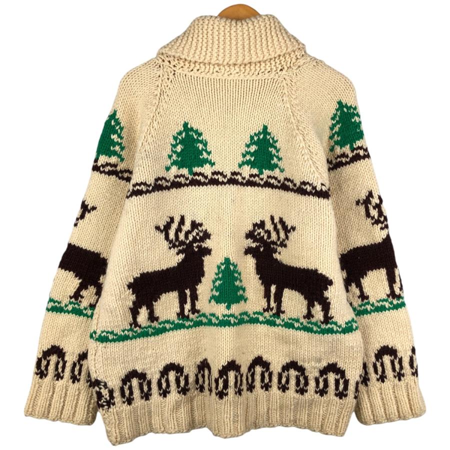 古着 50~60年代 総柄 トナカイ柄 カウチンセーター メンズXL相当