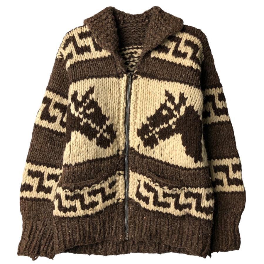 古着 UNKNOW 総柄 馬柄 サンダーバード柄 カウチンセーター メンズS