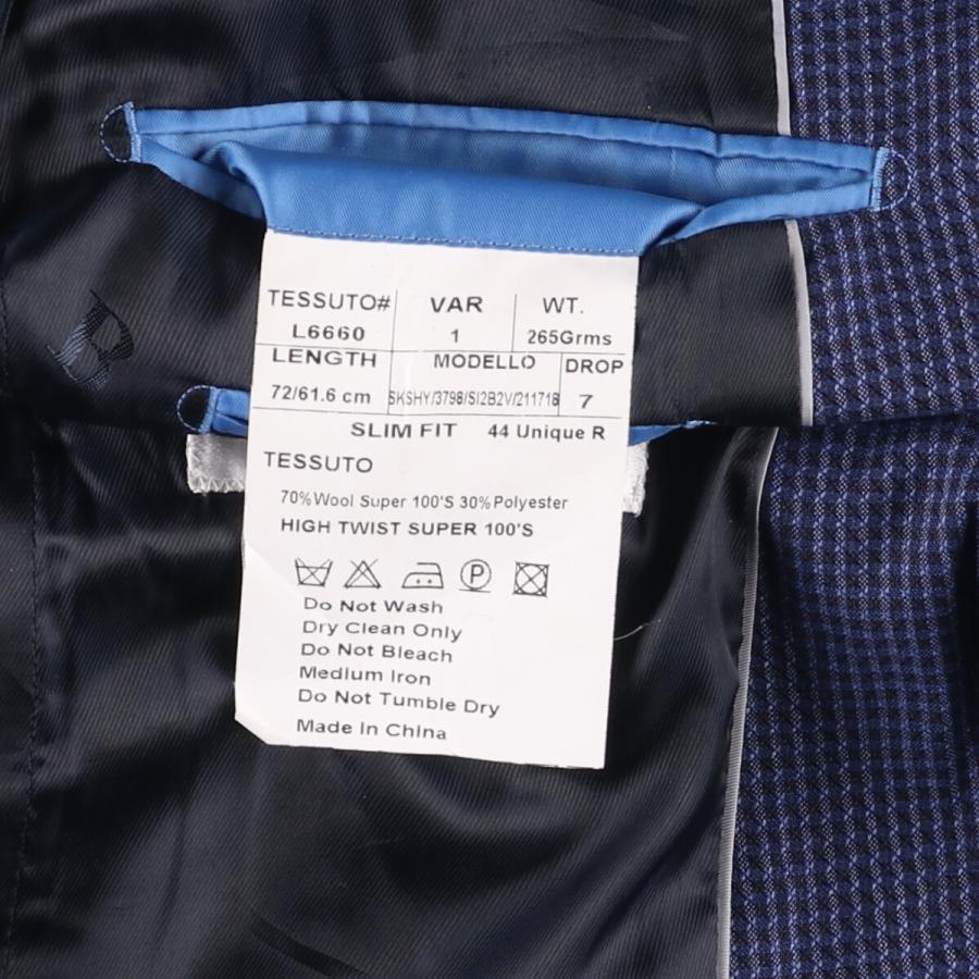 古着 バルマン BALMAIN SLIM FIT チェック柄 ウールテーラード