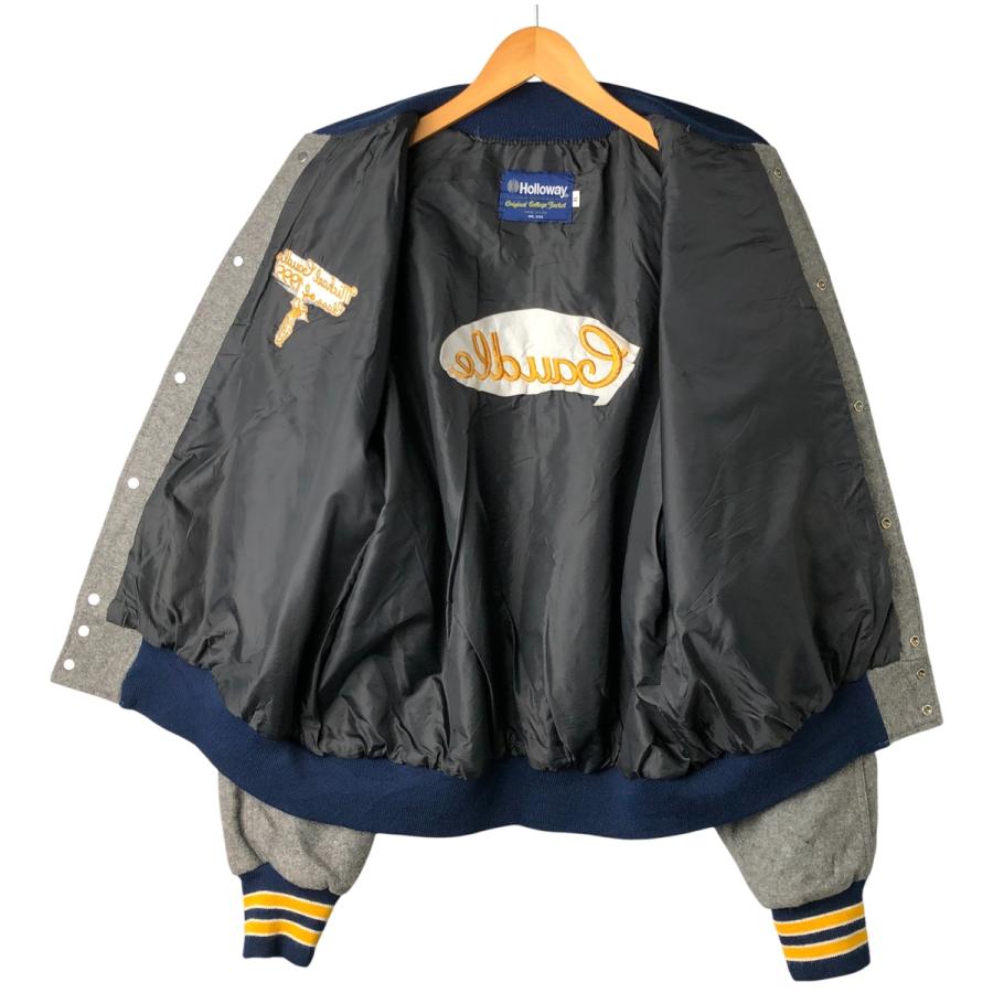 90s vintage HOLLOWAY 袖革 スタジャン アワードジャケット 1642bec10a666bb3adaa4983e387dc