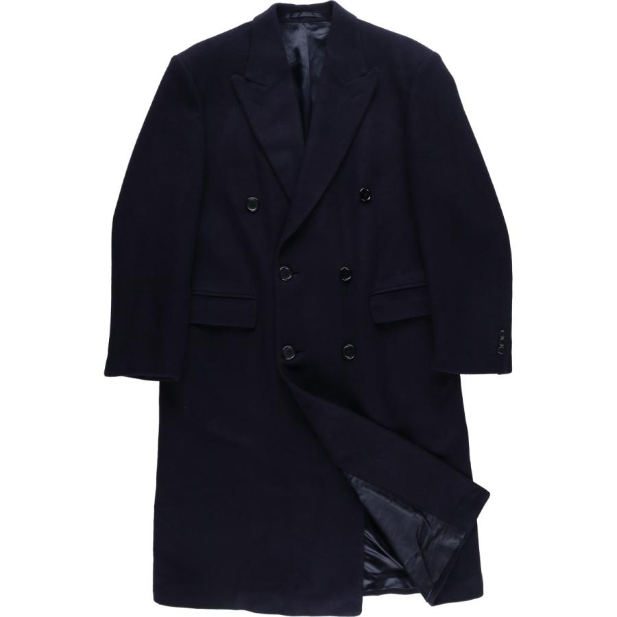 古着 Cecil Gee ダブルブレスト ピークドラペル カシミア チェスター