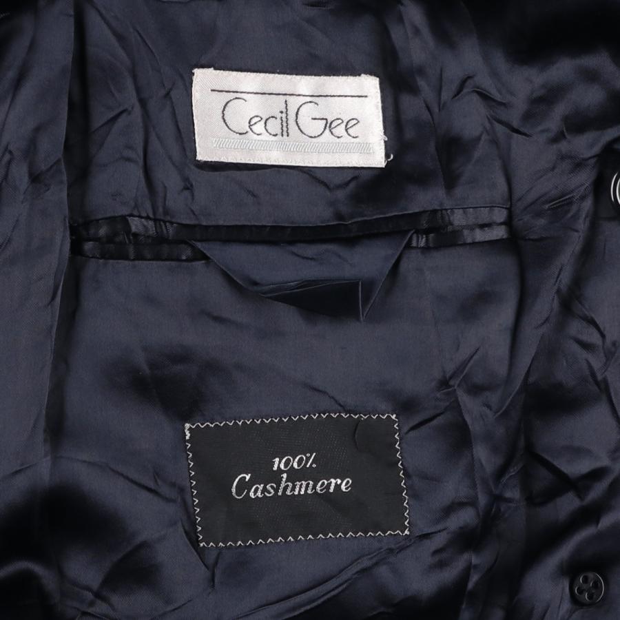 古着 Cecil Gee ダブルブレスト ピークドラペル カシミア チェスター