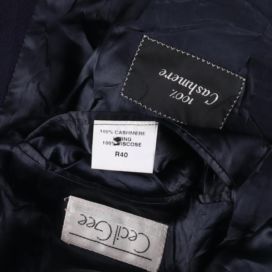 古着 Cecil Gee ダブルブレスト ピークドラペル カシミア チェスター