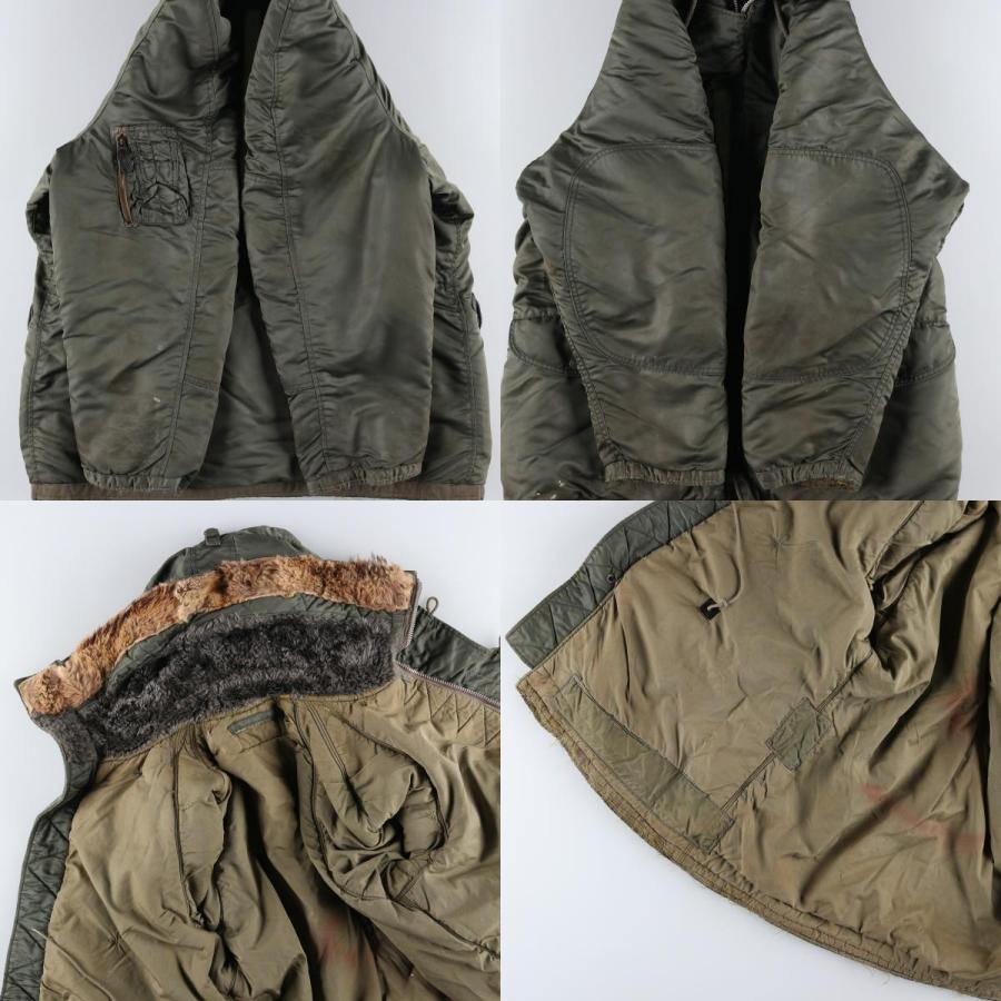古着 N-3B コヨーテファー ミリタリー フライトジャケット メンズXL