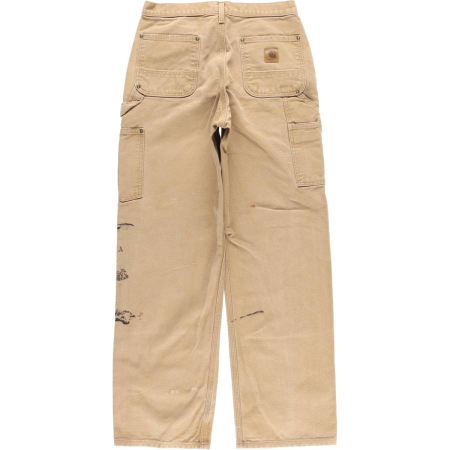 CARHARTTダブルニーワークパンツ ベージュ　汚れデザイン34／30 Carhartt（カーハート） 古着 ダブルニー ダックペインターパンツ