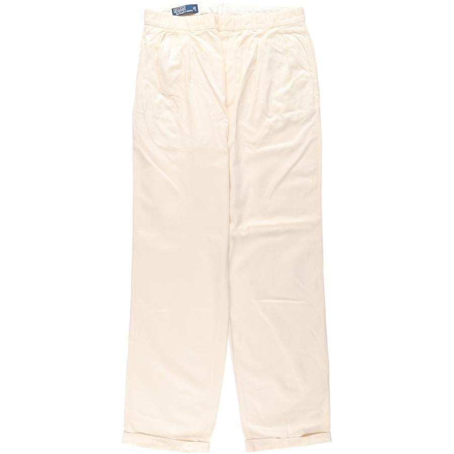 古着 ラルフローレン Ralph Lauren POLO by Ralph Lauren ツータック シルク×コットン スラックスパンツ メンズw33相当/evb034992 古着 ラルフローレン Ralph Lauren POLO by ツータック シルク