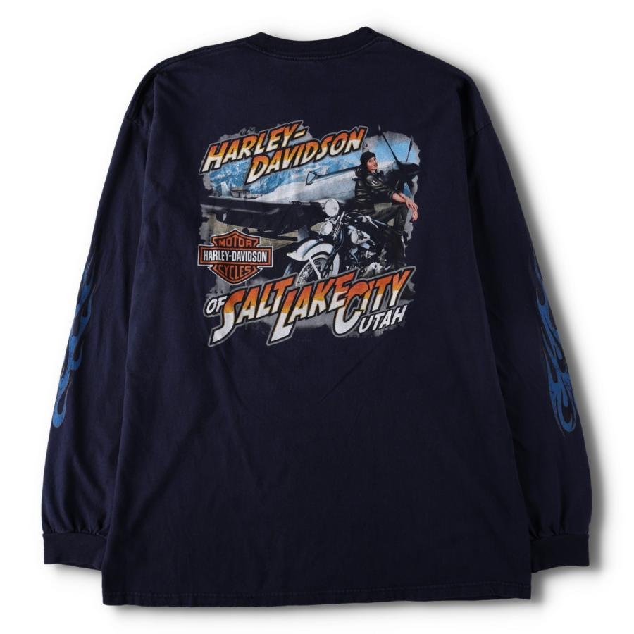 ハーレーダビッドソン Harley-Davidson ファイヤー ロンT L 古着 00年代 ハーレーダビッドソン Harley-Davidson ファイヤー