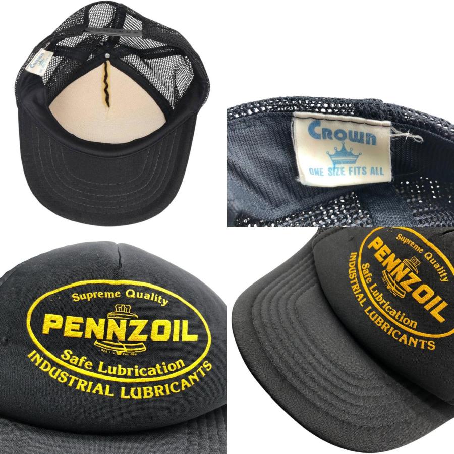 Crown トラッカーキャップ 90s 古着 90年代 CROWN PENNZOIL ペンズオイル トラッカーキャップ