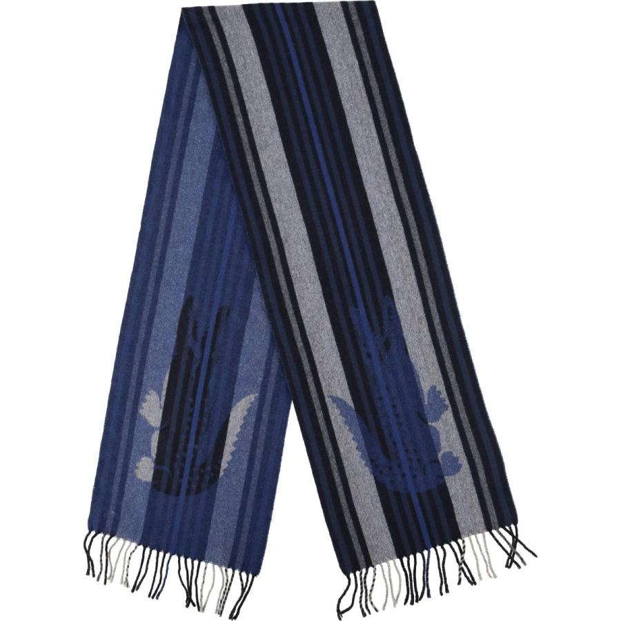 LACOSTE（ラコステ） 古着 ストライプ柄 カシミア混 ウールマフラー