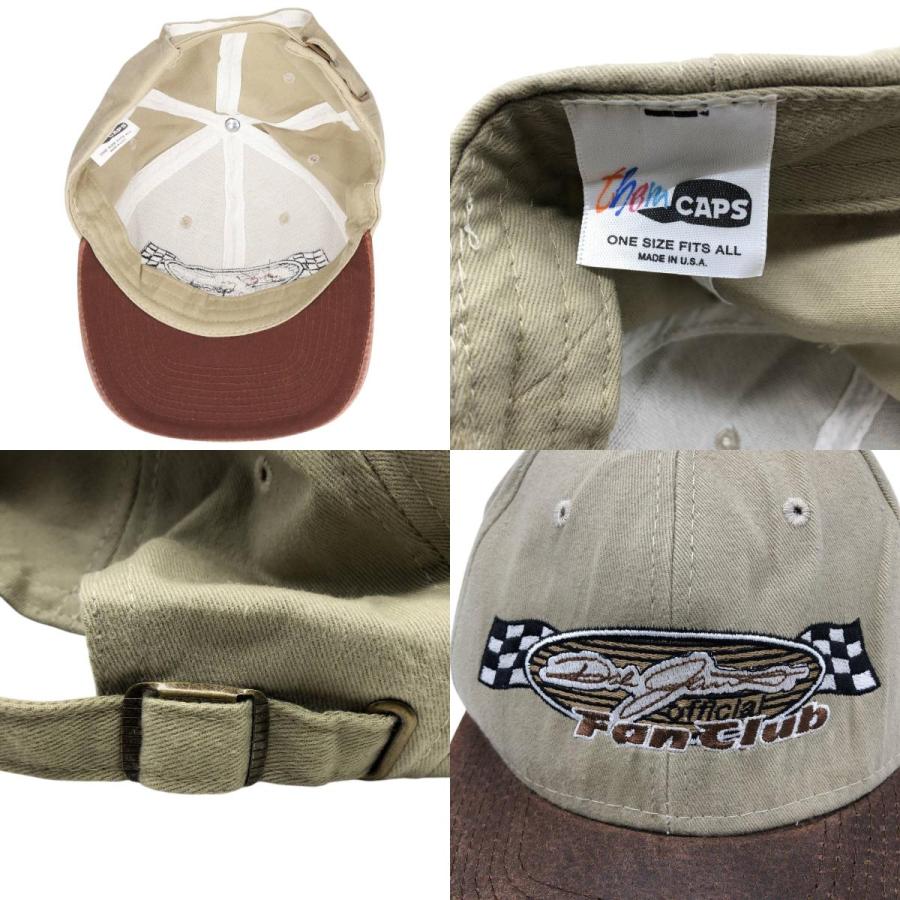 古着 90年代 THEM CAPS レザーブリム ツートン ベースボールキャップ