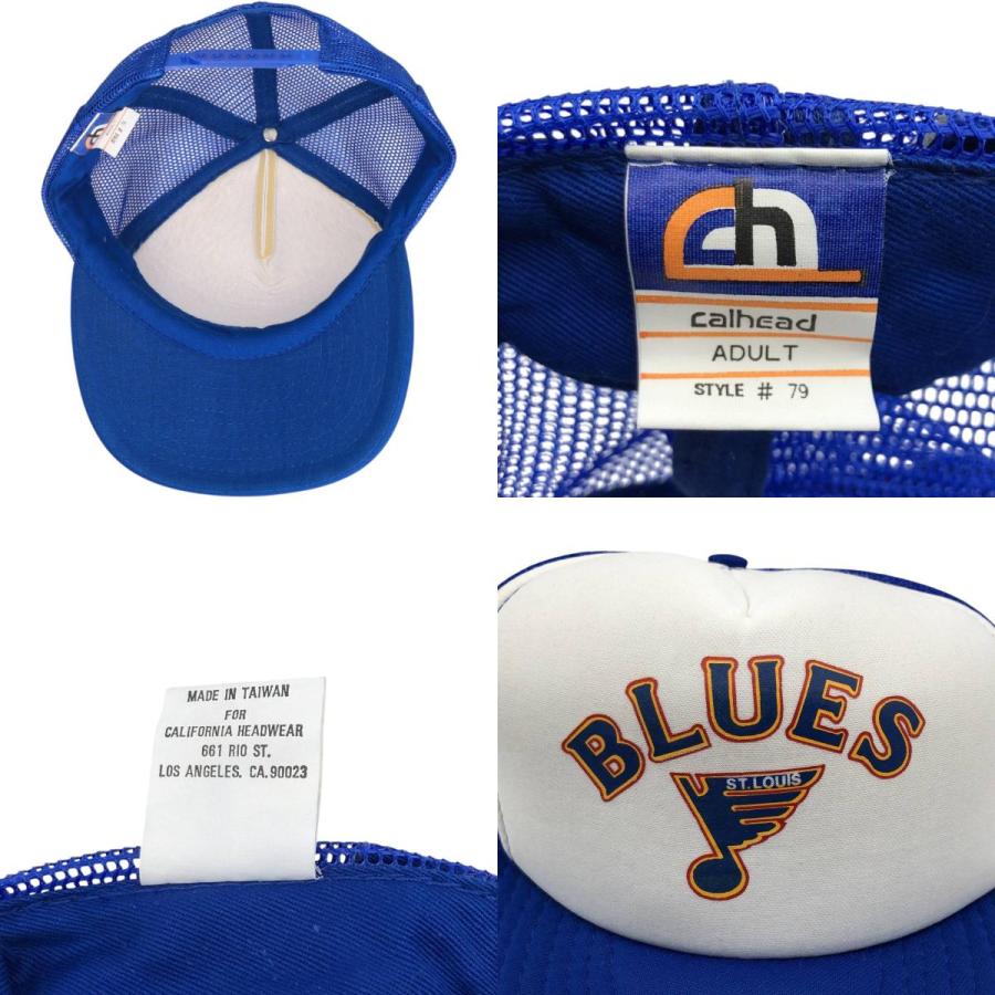 古着 80~90年代 calhead NHL SAINT LOUIS BLUES セントルイスブルース スポーツ トラッカーキャップ ベースボールキャップ 6パネルキャップ フリーサイズ相当 ヴィンテージ/gaa007348 古着 80~90年代 calhead NHL セントルイスブルース トラッカーキャップ