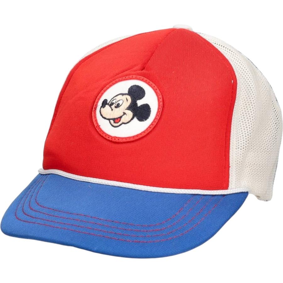 古着 ディズニー DISNEY ミッキーマウス トリコロールカラー メッシュ
