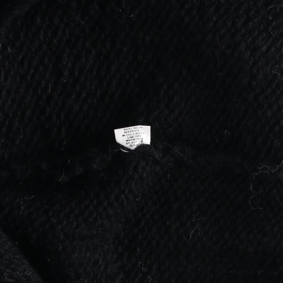 ブラック ピースマーク エクアドルニットタイプ ロールネック ウール