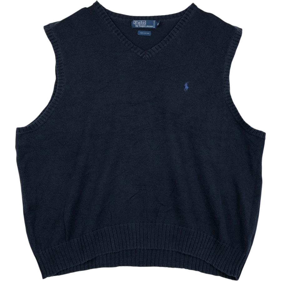 ラルフローレン メンズベスト US XL(メンズ2XL程度) 古着 ラルフローレン Ralph Lauren POLO by Vネック コットンニット