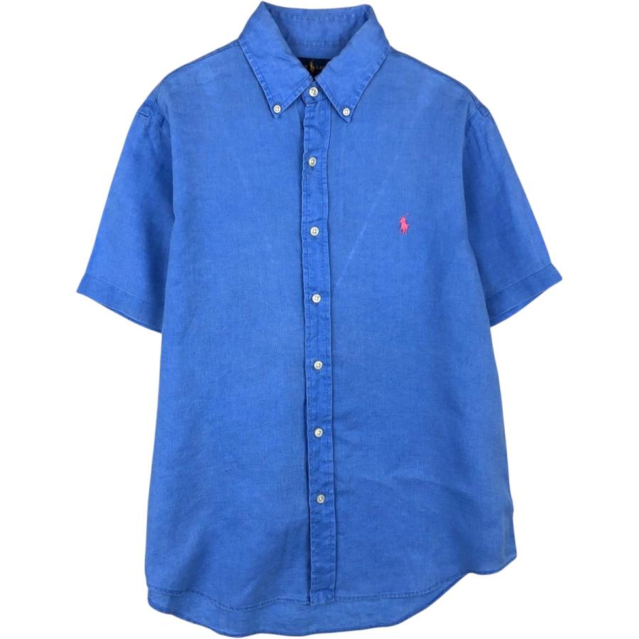 RALPH LAUREN Ocean Wash リネン ボタンダウンシャツ 古着 ラルフローレン Ralph Lauren OCEAN WASH LINEN 半袖 リネン