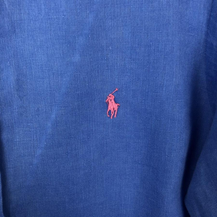 古着 ラルフローレン Ralph Lauren OCEAN WASH LINEN 半袖 リネン