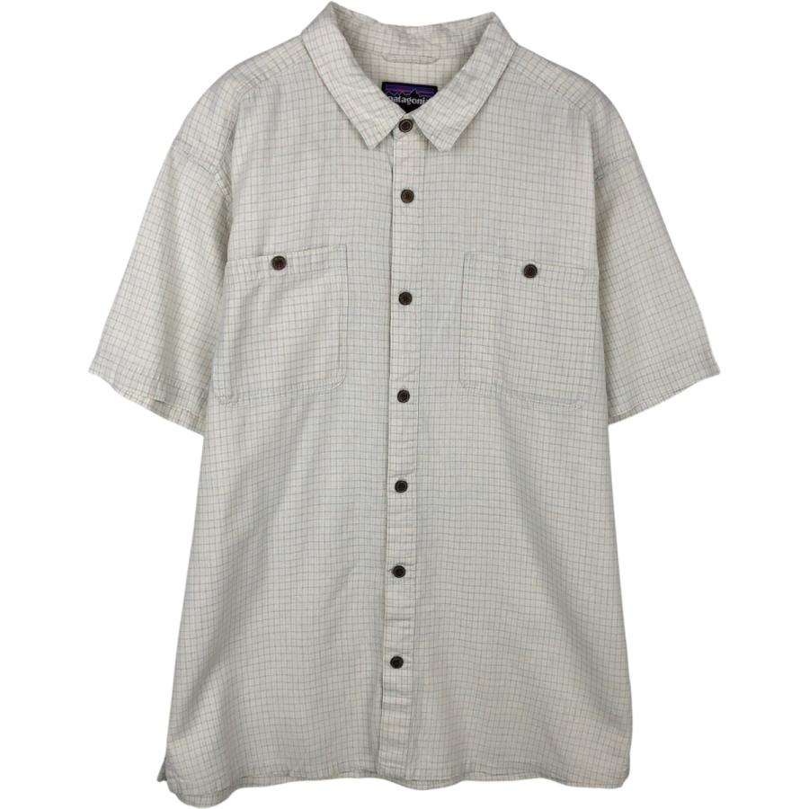 Patagonia パタゴニア チェック柄 半袖シャツ メンズ M 日本L相当 patagonia（パタゴニア） 古着 チェック柄 半袖 オーガニックコットン