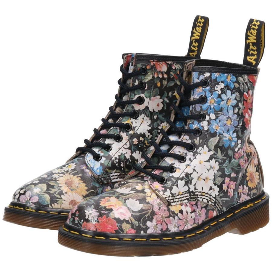 古着 ドクターマーチン Dr.Martens 総柄 花柄 8ホールブーツ 英国製 UK 