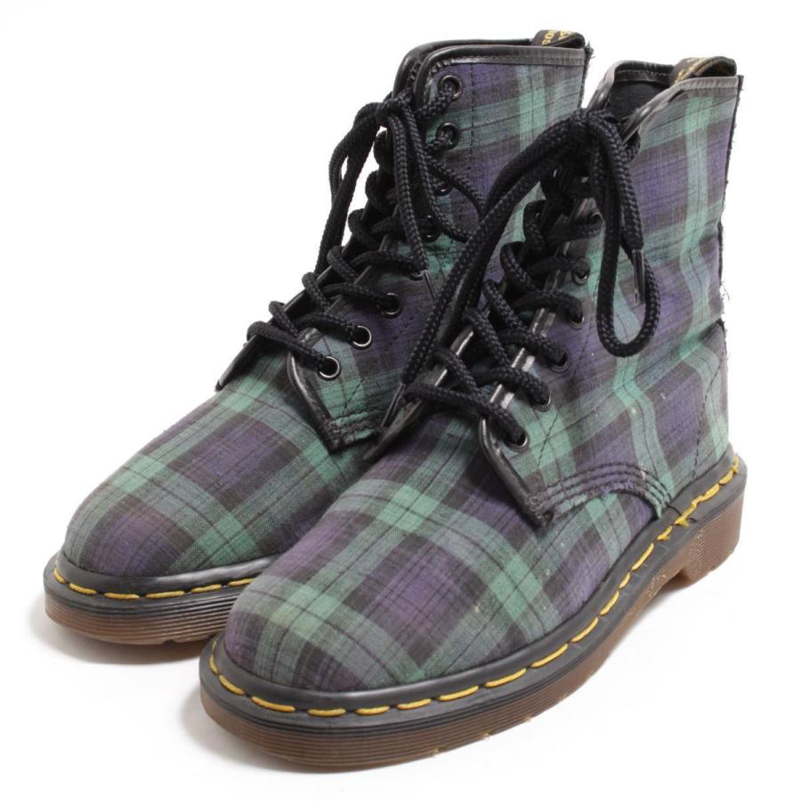 Dr.Martens 古着 ドクターマーチン チェック柄 8ホールブーツ 英国製 