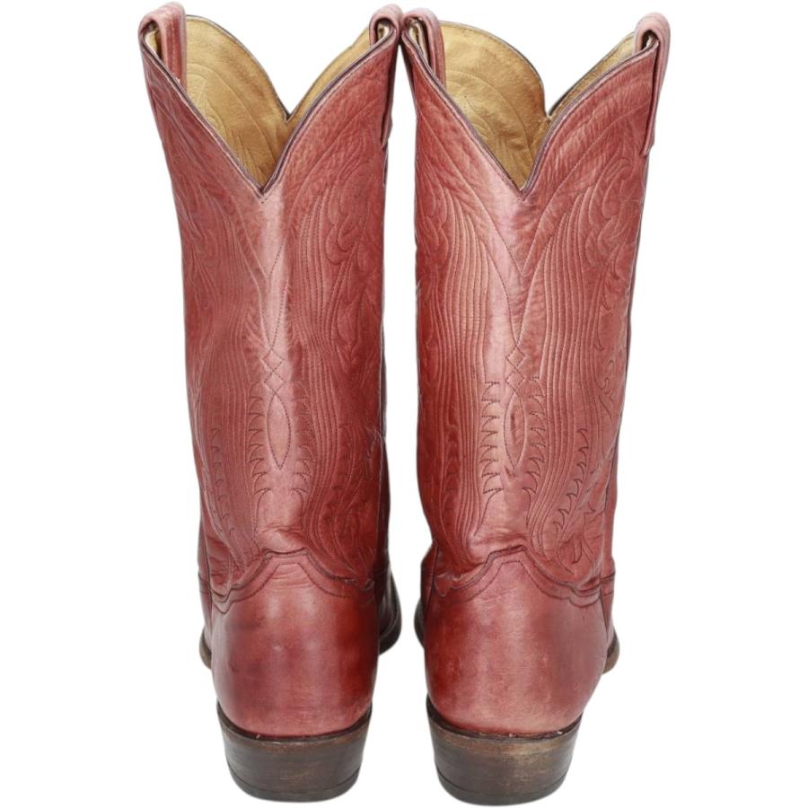 【希少】Tony Lama ウエスタンブーツ 23.5cm相当　レッド 古着 トニーラマ Tony Lama 総柄 厚底 ウエスタンブーツ 9D メンズ27.0