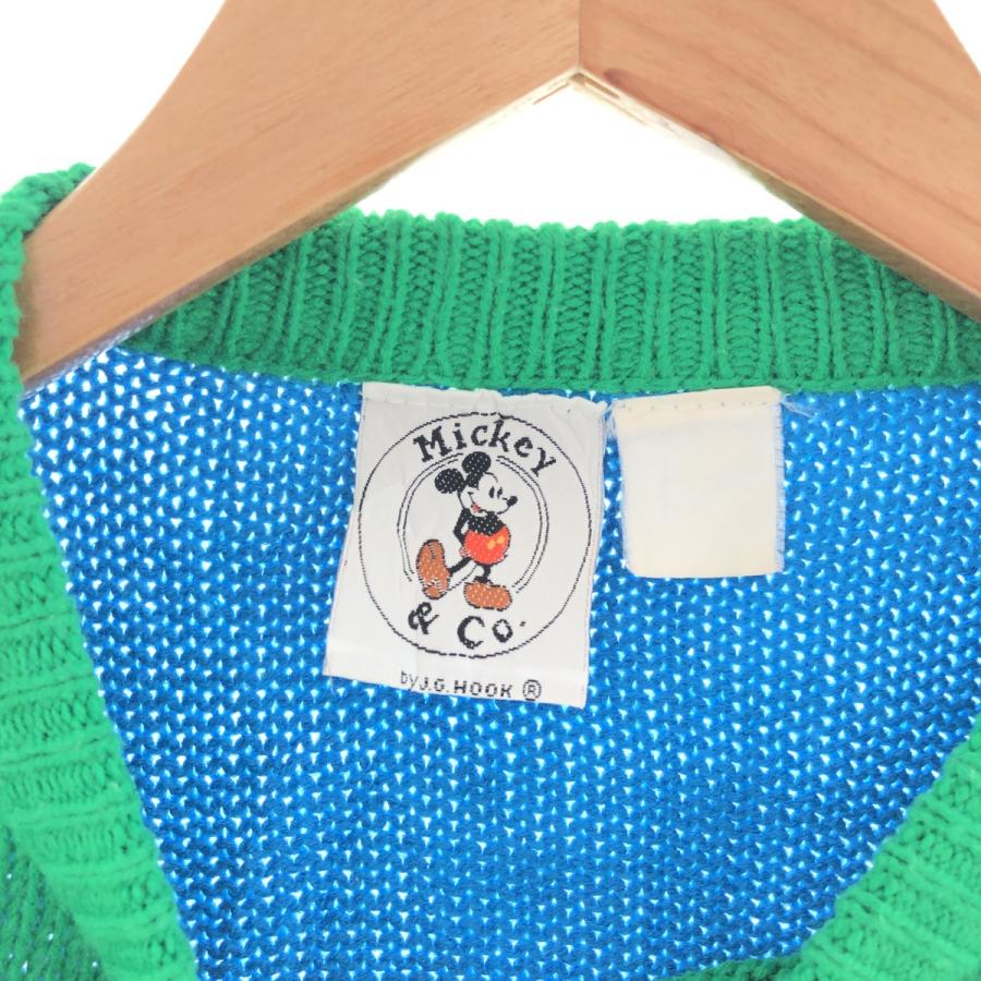 古着 90年代 DISNEY MICKEY MOUSE ミッキーマウス 総柄 コットンニット 