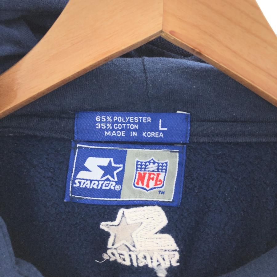 古着 スターター Starter NFL DALLAS COWBOYS ダラスカウボーイズ スウェットプルオーバーパーカー メンズL /taa002715 【SS2403】｜jamtrading1｜03