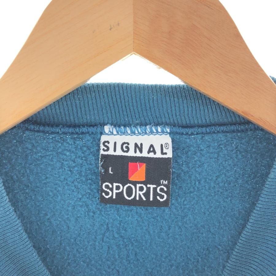 古着 90年代 SIGNAL SPORTS 両面プリント オオカミ柄 アニマル スウェットシャツ トレーナー USA製 メンズL ヴィンテージ /taa003335｜jamtrading1｜03