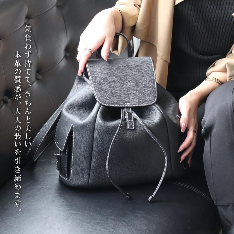 本革 リュック レディース レザー おしゃれ レザーバッグ シュリンクレザー本牛革 巾着 柔らかい 通勤バッグ 通勤通学 リュックサック jamu ジャムウ【アデル】 |  | 06