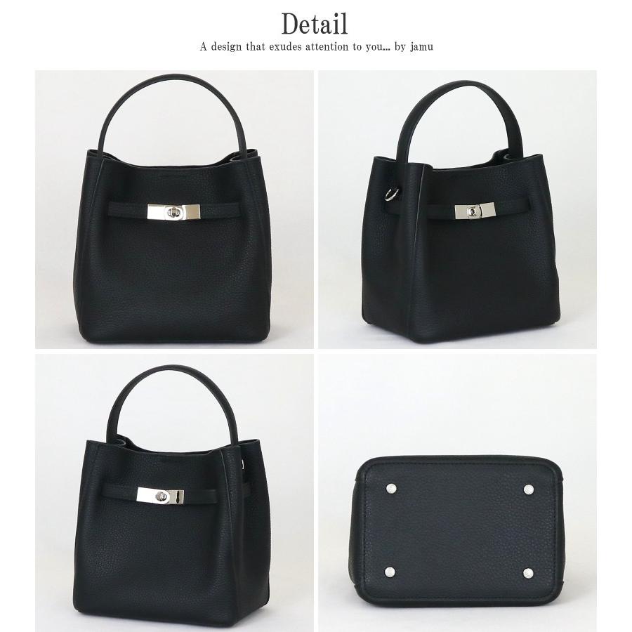 本革 ハンドバッグ 3way ショルダーバッグ レディース ツイストロック上品 本皮 フォーマル  黒 ブラック 肩掛け 斜め掛け ランキング jamu ジャムウ【ヴィオ】 |  | 18