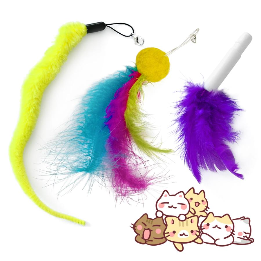 猫おもちゃ ねこじゃらし 羽 昆虫 ふわふわ 交換用 : Armyte Yahoo!店