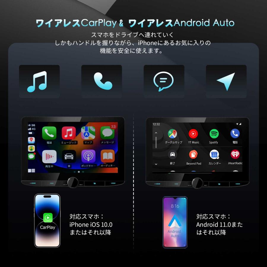 2024最新モデル CarPlay AI Box Android 13.0 アダプター 【超