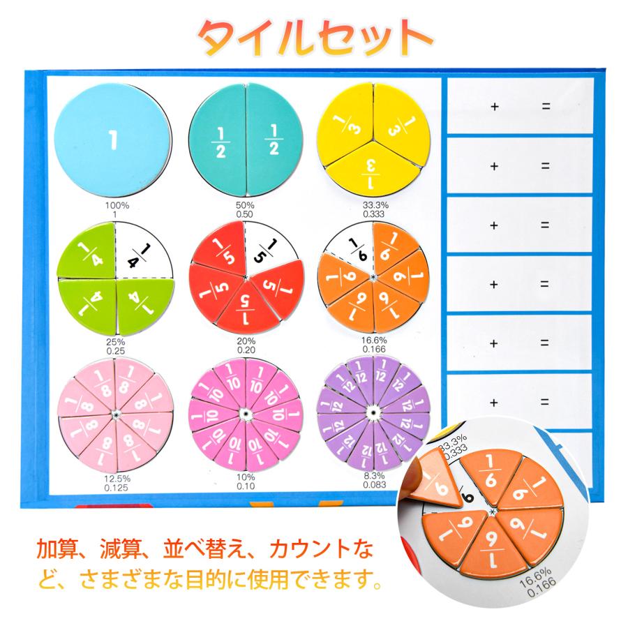 知育玩具 おもちゃ 数字 数学 分数 カラフル 子供 幼児 教材 小学生 色