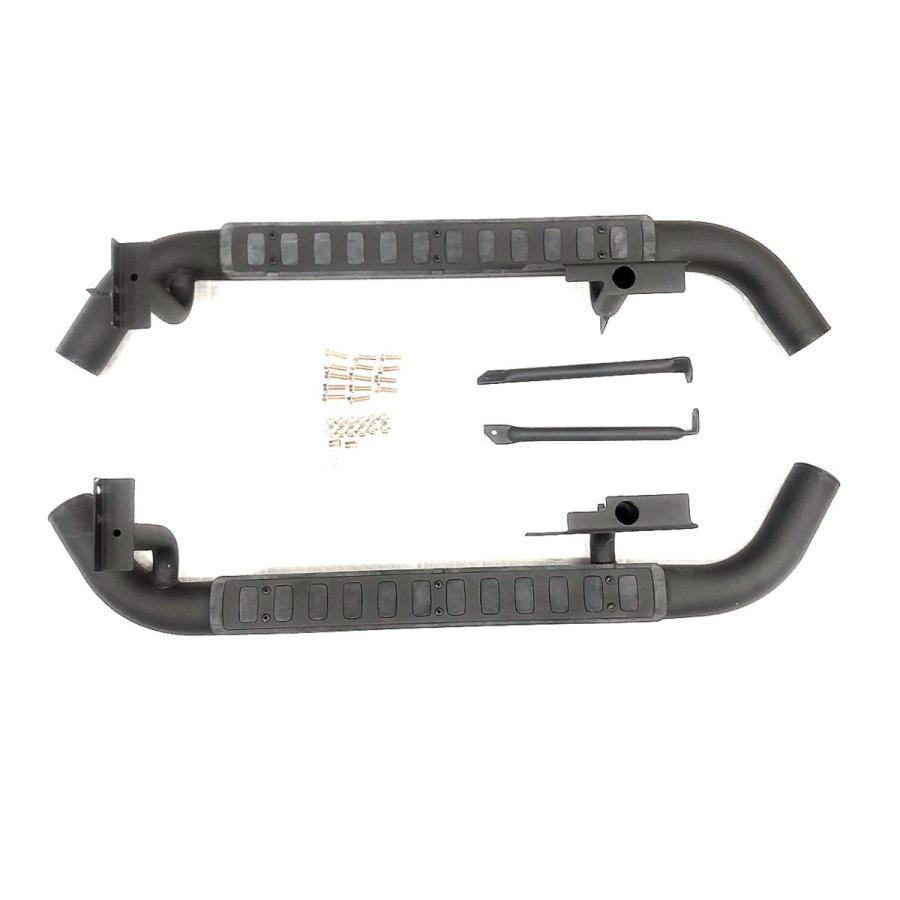 ブラックアルミ＆ブラックラバーサイドステップ/ディフェンダー90(2003