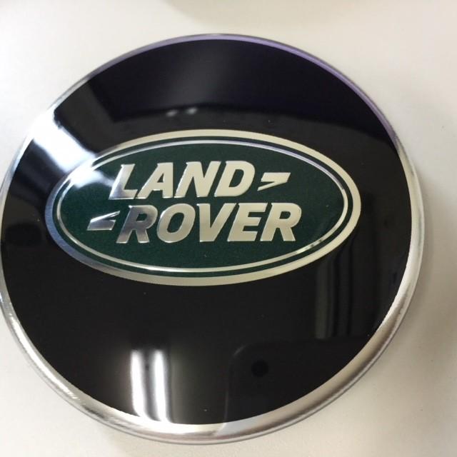 ホイールセンターキャップ/LANDROVERブラックグリーン4個