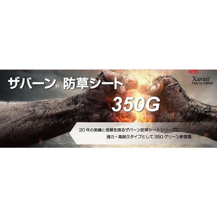 ザバーン　デュポン社　防草シート　2ｍ×30ｍ　強力防草シート　高耐久・強力タイプ　350G　個人宅配送可　XA-350G2.0　グリーン　会社様宛限定クーポン有