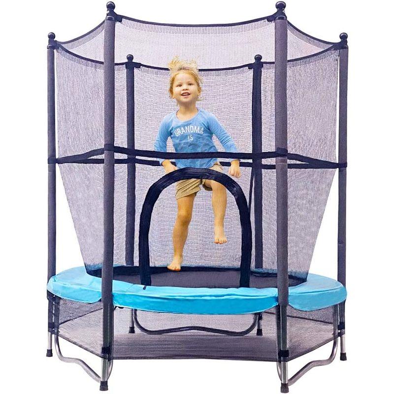 【新品 未使用 日本製】 トランポリン 室内 屋外 140? ネットと補助脚セット 子供 庭 遊具 運動 Jump Tastic 日本語パッケージ (ライトブルー 日 【Y2229897262】(11499円)
