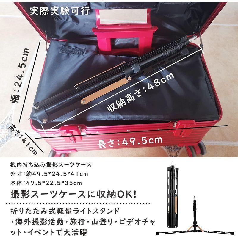 89%OFF!】Say good ライトスタンド 軽量 プロ撮影スタンド ストロボ 三脚 5段伸縮 リングライト照明用 全高216 ホルダー 収納長48CM ビデオカメラ miho_photodesign監修のSTUDIO-STYLE撮影プロップス (小道具 テーブル(ゴールド))